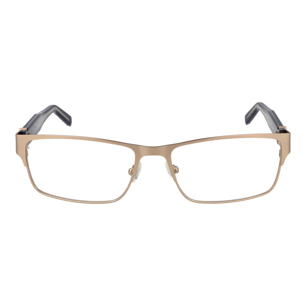 Guess Gold Metal Glasses (Frames), full-rim rectangular design for men, gold metal frame, demo lenses, spring hinge, size 58-17-145