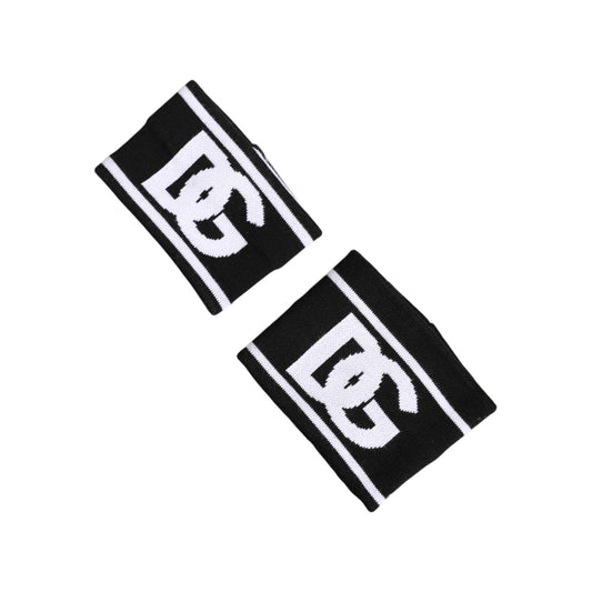 Dolce & Gabbana Black White DG Logo Cotton 1 Pair One Wristband