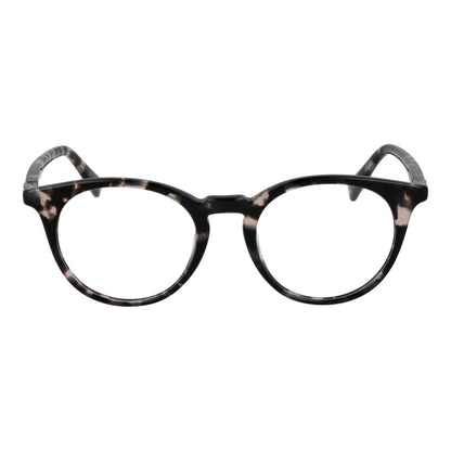 Guess Black Acetate Glasses (Frames), unisex round full-rim style, black acetate frame with demo plastic lenses, spring hinge, branded case included.