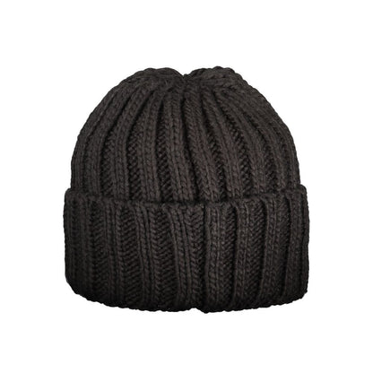 Norway 1963 Black Marabou Men Cap, stylish knit beanie for casual elegance and warmth, featuring luxurious texture and distinct design.