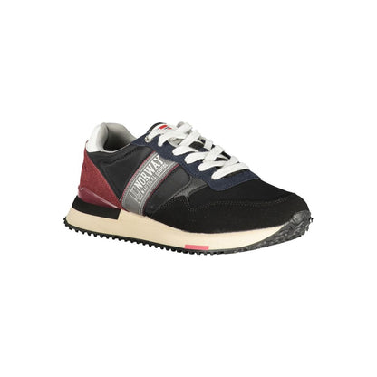 Norway 1963 Black Polyester Men Sneaker, showcasing athletic design with contrasting details and iconic branding.