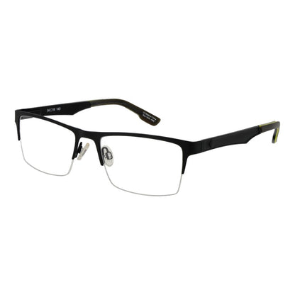 Spy Black Plastic Glasses (Frames) with half-rim style and black frame for men.