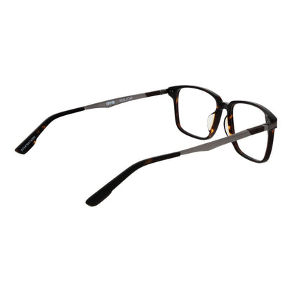 Spy Brown Plastic Glasses (Frames) for men, full-rim square style with demo lenses and brown plastic frame; size 57-17-145.
