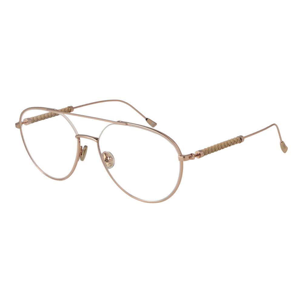 Tod's Rose Gold Metal Glasses (Frames), men's aviator style with half-rim metal frame, 56mm lens width, 48mm height, rose gold color.