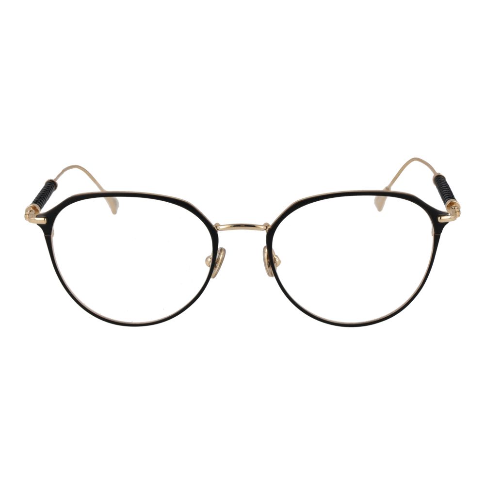 Tod's Black Metal Glasses (Frames) for women, full-rim panto style with demo plastic lenses, metal frame, size 51-18-140, no hinge.