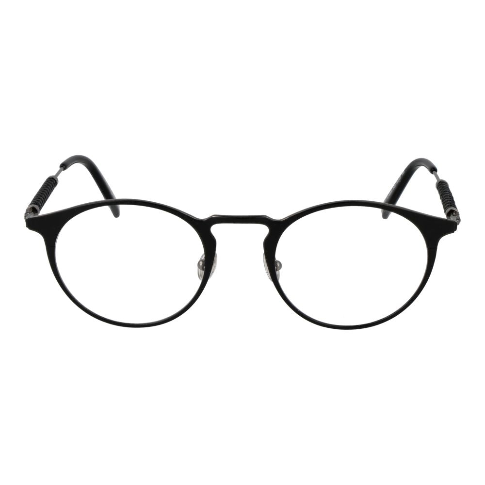 Front view of Tod's Black Metal Glasses (Frames) for men, full-rim, black metal frame with demonstration lenses, model size 50-22-145.