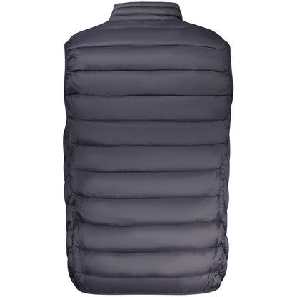 Marina Yachting Blue Polyamide Men Jacket, sleeveless design showcasing back, featuring quilted style and premium craftsmanship.