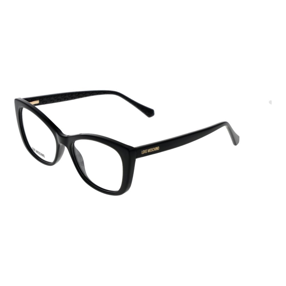 Love Moschino Black Cellulose Propionate Glasses (Frames), full-rim butterfly style, for women with branded case.