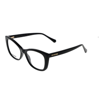 Love Moschino Black Cellulose Propionate Glasses (Frames), full-rim butterfly style, for women with branded case.