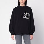 ANINE BING Black Miles Letterman oversized sweatshirt A-08-10074CO/R_ANINE-BLK1_323