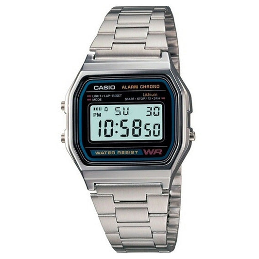 CASIO VINTAGE Mod. ICONIC - BLACK wristwatch with water resistance, multifunction quartz movement, and official packaging.