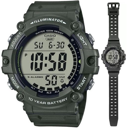 CASIO SPORT Mod. DIVER - ILLUMINATOR WORLDTIME - LONG STRAP wristwatch, water resistant, 51mm resin case, multifunction quartz movement.