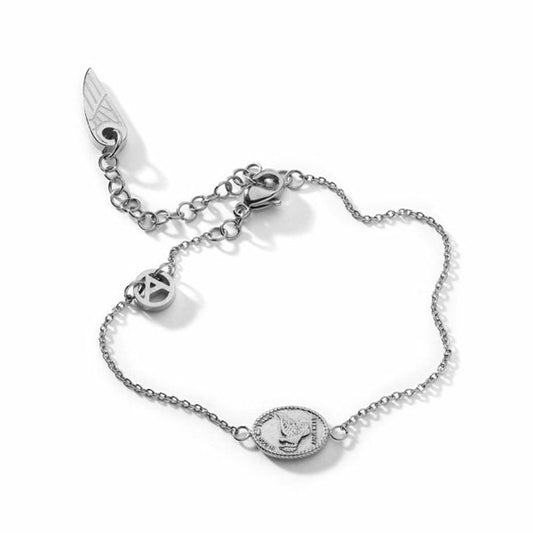 AN JEWELS JEWELRY Mod. AAC.B02S silver bracelet with intricate design and charms on a white background