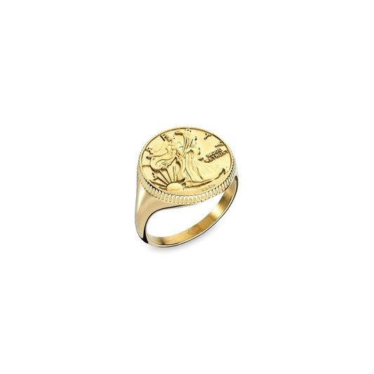AN JEWELS JEWELRY Mod. AAC.R02Y-5 gold ring with engraved design