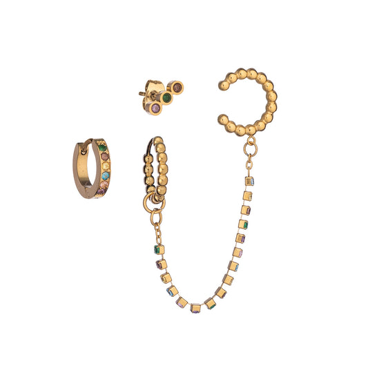 AN JEWELS JEWELRY Mod. AB.EP025 adorned with vibrant gemstones and intricate design details.