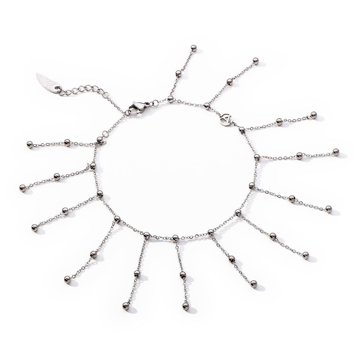 AN JEWELS JEWELRY Mod. AL.BANKLE07 silver ankle bracelet with delicate chain design and beads