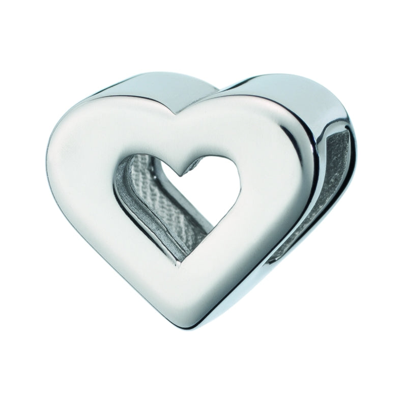 Heart-shaped charm from AN JEWELS JEWELRY Mod. AL.DLI02SS, elegant silver accessory for bracelets.