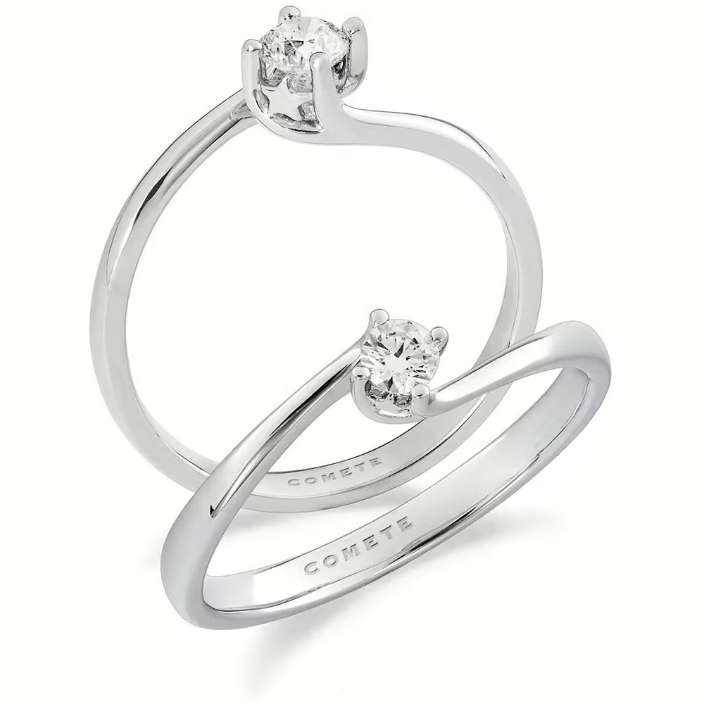 ANKLET COMETE MOD. ANB2713 elegant silver rings with minimalist design and diamond accents