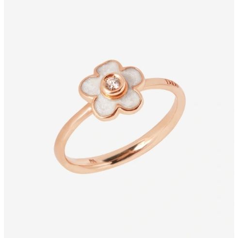 Elegant ANELLI DODO MOD. DAC3004FLOWSEBB9R52 floral design ring in rose gold with diamond.