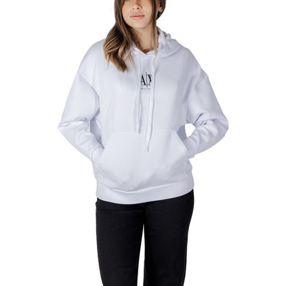 Armani Exchange White Cotton Hoodie