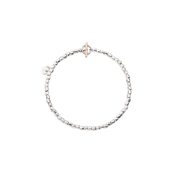BRACCIALI DODO MOD. DBC0002GRANXGAGMXS silver beaded bracelet with toggle clasp