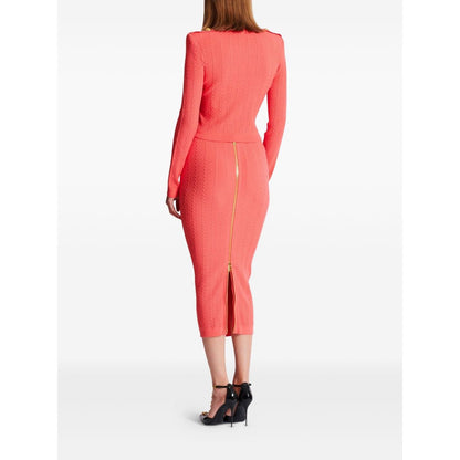 Balmain Long-sleeved twisted knit cardigan