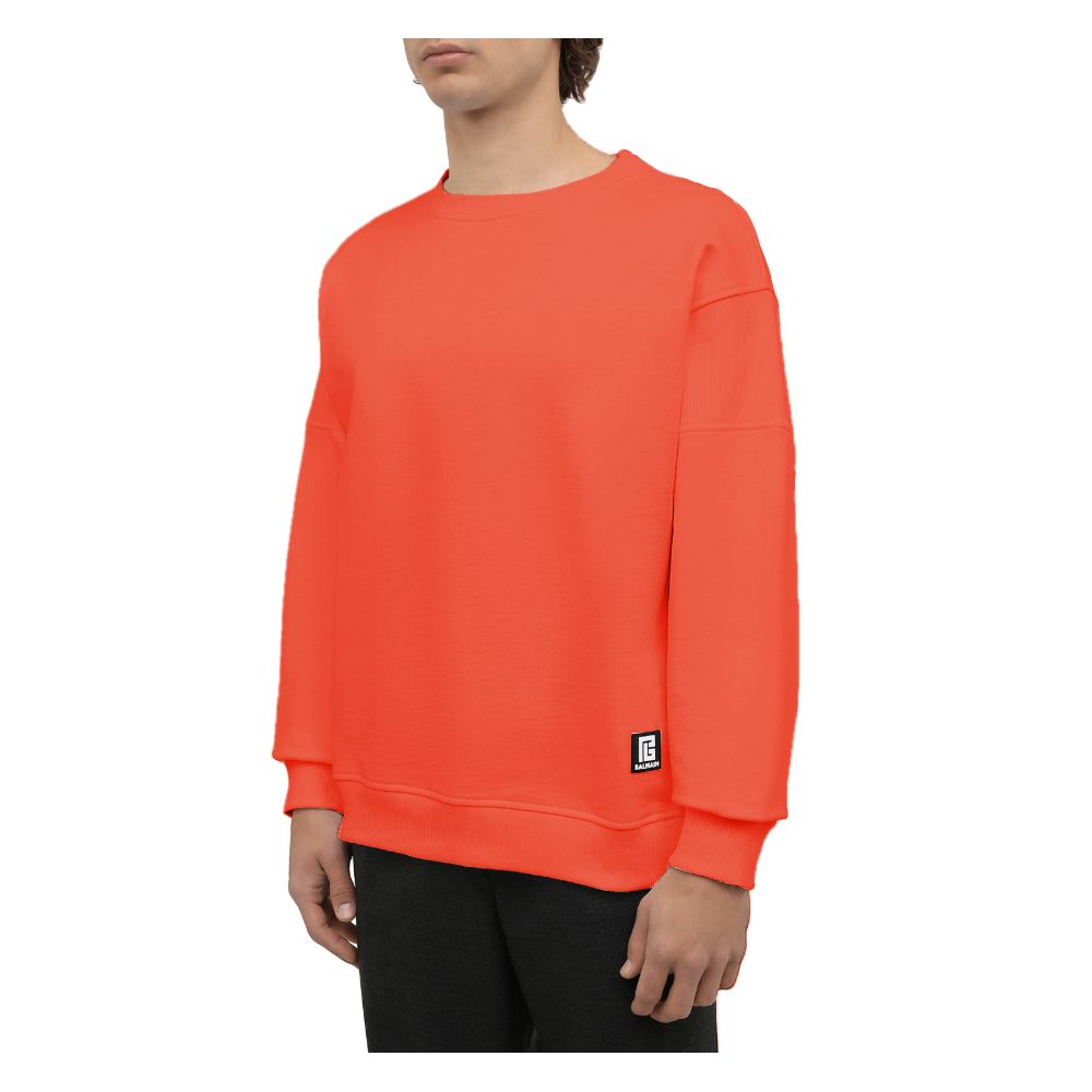 Balmain Orange Cotton Men Sweater