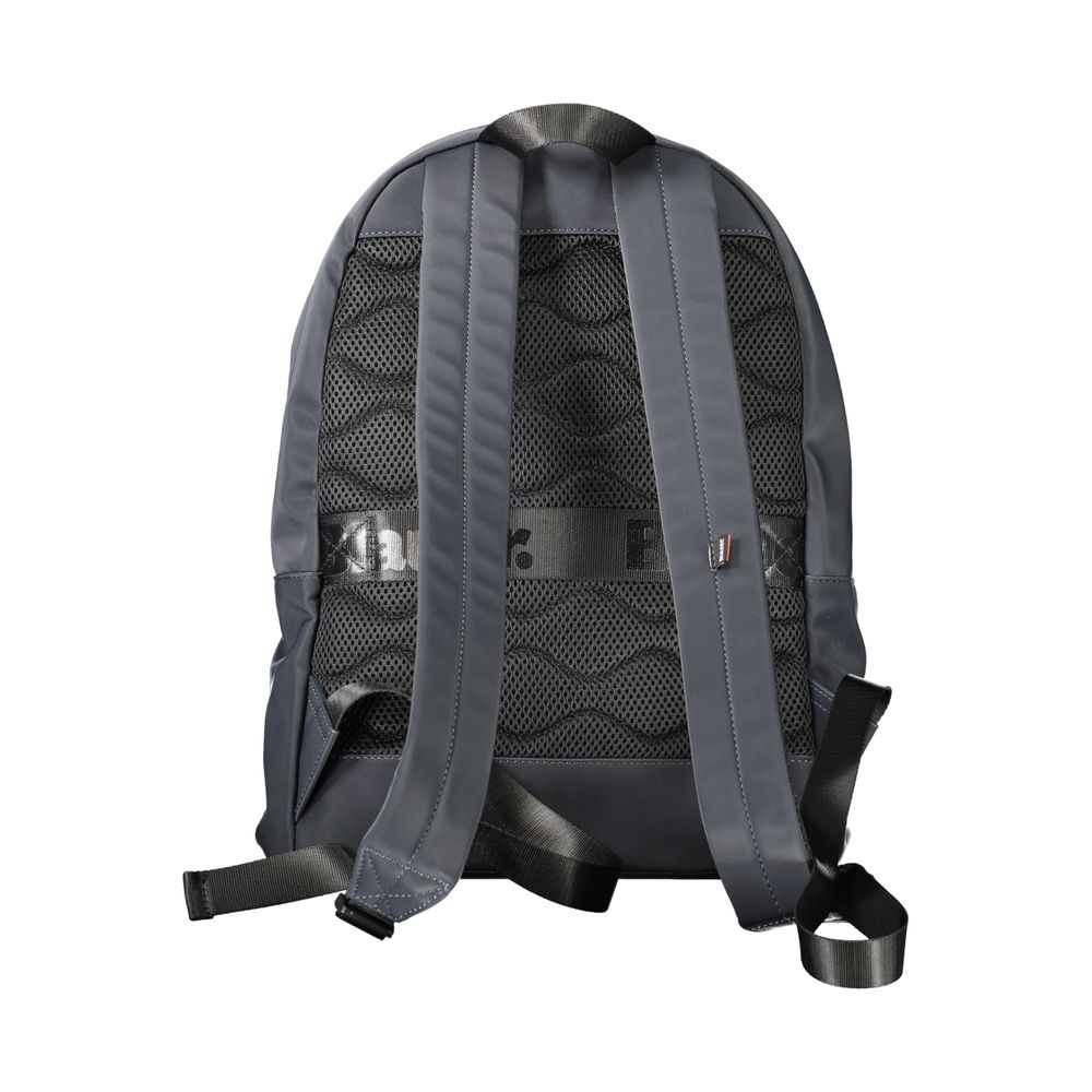 Blauer Blue Polyester Backpack showing back with adjustable shoulder straps and mesh padding