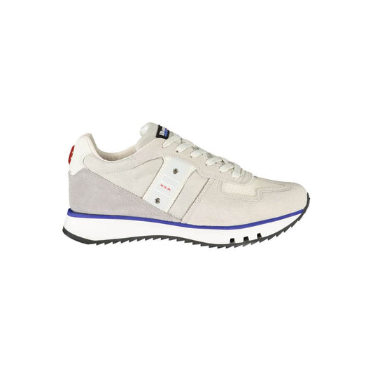 Blauer Gray Leather Men Sneaker with sleek design and contrasting details