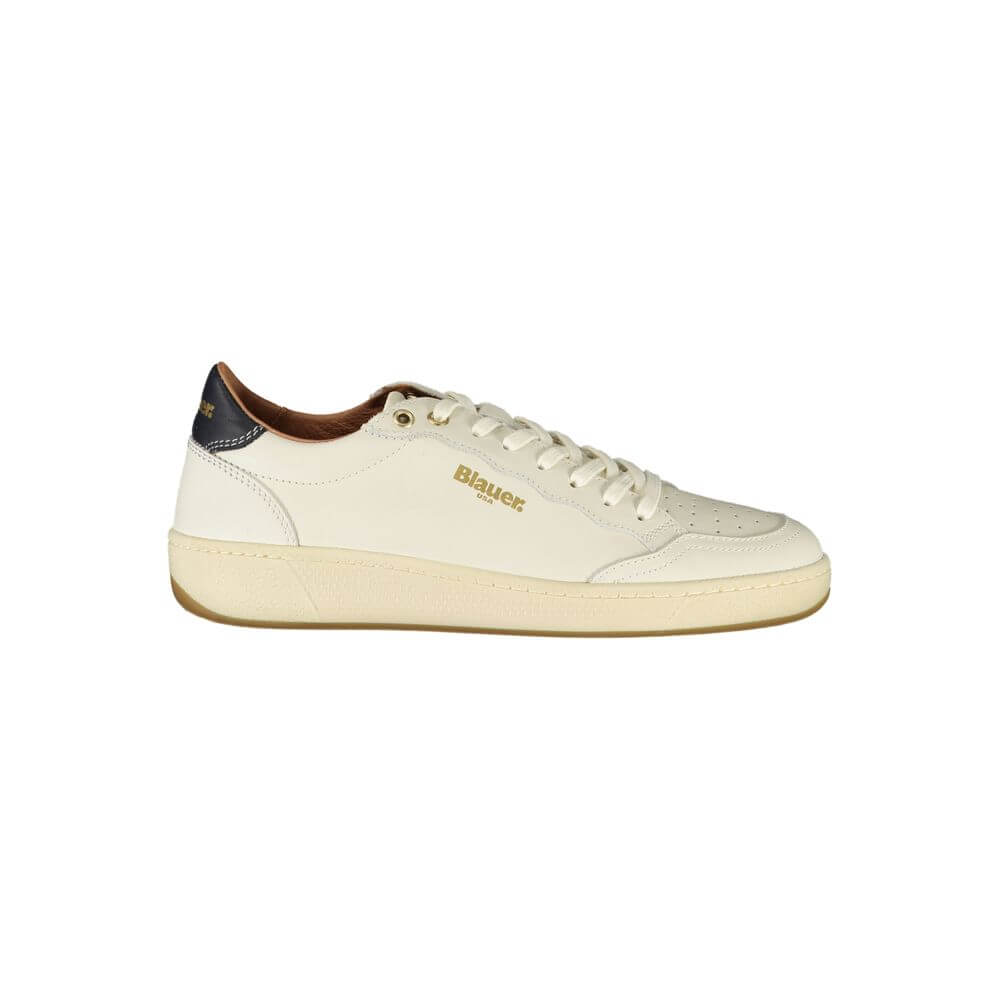 Blauer White Leather Women Sneaker