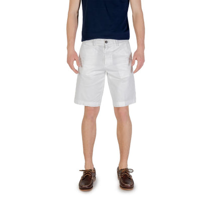 Borghese White Cotton Bermuda Shorts