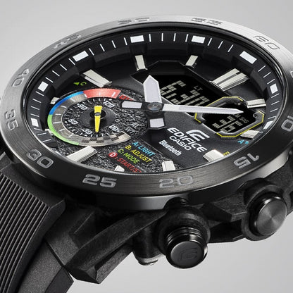 CASIO EDIFICE Mod. RACING MULTI COLOR SERIE wristwatch with multifunctional quartz movement and resin strap in official box.