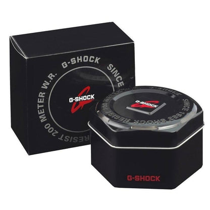 CASIO G-SHOCK MASTER OF G Mod. THE ORIGIN FUL METAL official packaging, 20 ATM water-resistant black box and tin case.