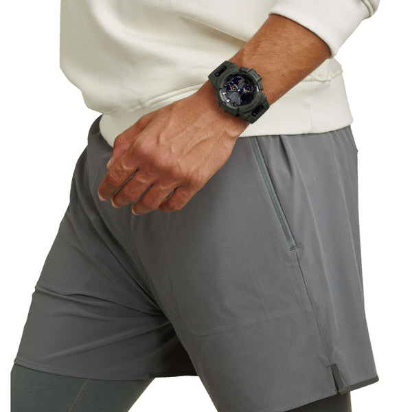 CASIO G-SHOCK Mod. G-SQUAD Bluetooth URBAN UTILITY SERIE wristwatch worn by a man, featuring a multifunction design and resin strap