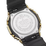 Back view of CASIO G-SHOCK Mod. OAK METAL COVERED OAK METAL COVERED - GOLD showing water resistance details and resin strap.