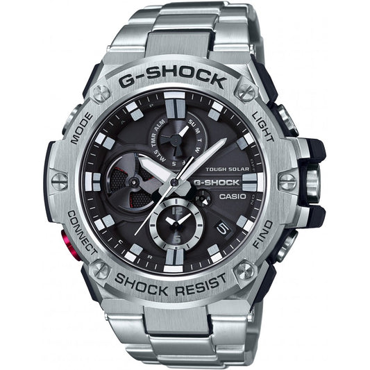 CASIO G-SHOCK WATCHES Mod. GST-B100D-1AER, 20 ATM water resistance, solar movement, stainless steel design, multifunctional display