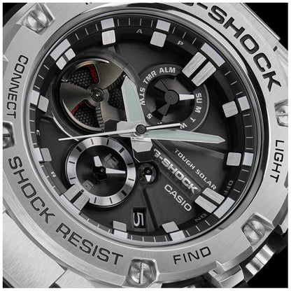 CASIO G-SHOCK WATCHES Mod. GST-B100D-1AER with solar multifunction dial and durable stainless steel case.