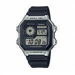 CASIO SPORT Mod. DIVER - WORLD TIME ILLUMINATOR 5 ALARMS - FUTURE CLASSIC COLLECTION - BLACK SILVER watch with black resin strap