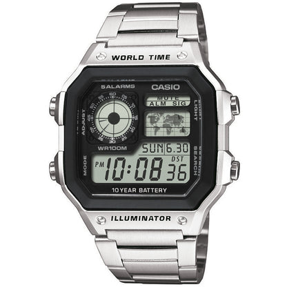 CASIO SPORT Mod. DIVER - WORLD TIME ILLUMINATOR 5 ALARMS - FUTURE CLASSIC COLLECTION - BLACK STEEL