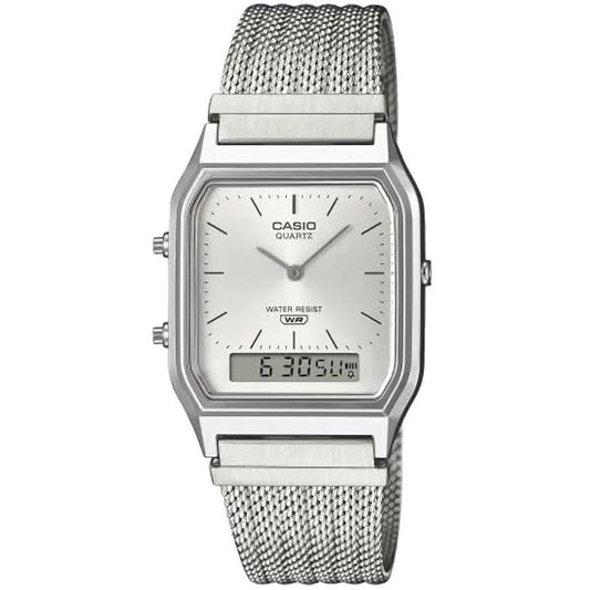CASIO VINTAGE Mod. EDGY COLLECTION MESH STRAP - SILVER