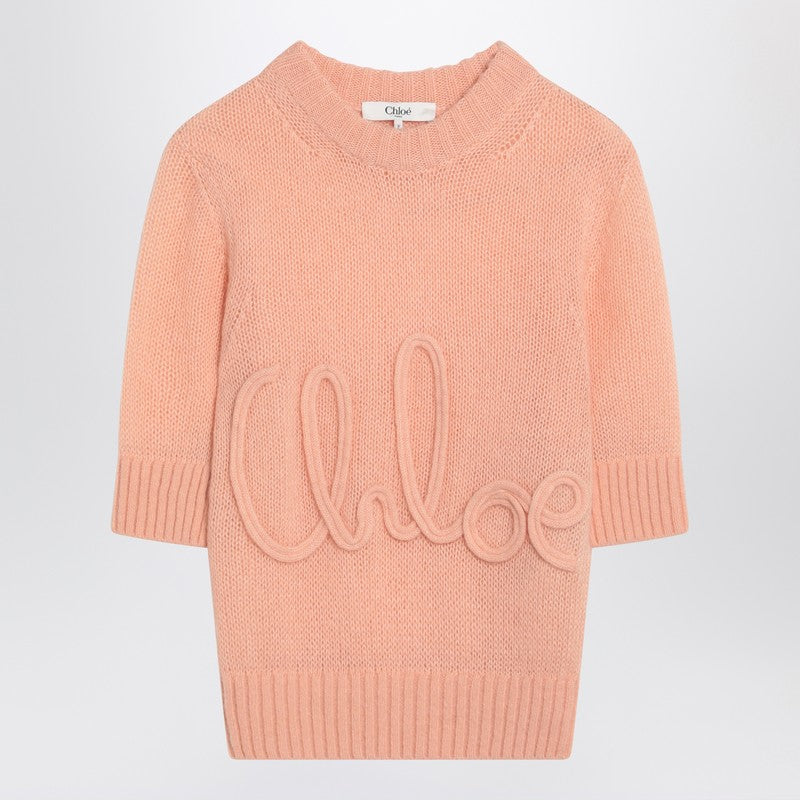 Chloé Peach-colored top with logo embroidery CH25UMP26740/R_CHLOE-81L_323