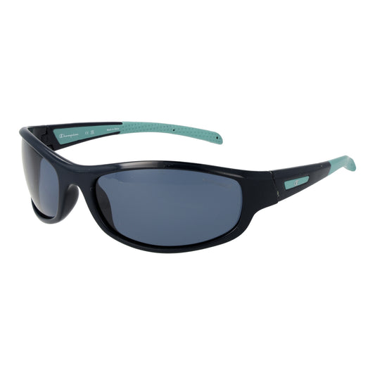 CHAMPION MOD. CUW5207 64C03 gent sunglasses in black with teal accents, featuring a sporty design for optimal performance and style.