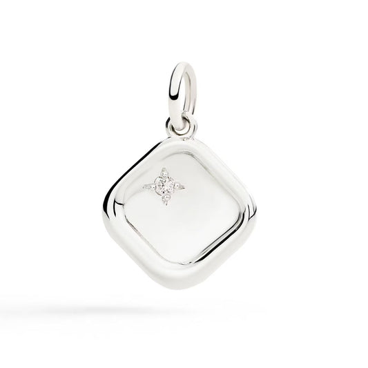Silver pendant charm, featuring elegant design, model CHARMS DODO MOD. DMC5021SIGNEDB0AG, suitable for jewelry collection.