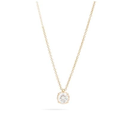 COLLANE RECARLO MOD. P01PX001_G026-45 gold necklace with diamond pendant on a white background.