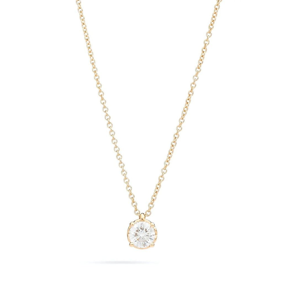 COLLANE RECARLO MOD. P01PX001_G037-45 gold necklace with diamond pendant on white background.