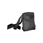 Calvin Klein Black Polyester Men Shoulder Bag with adjustable strap and external pocket, made from recycled materials, featuring logo.
