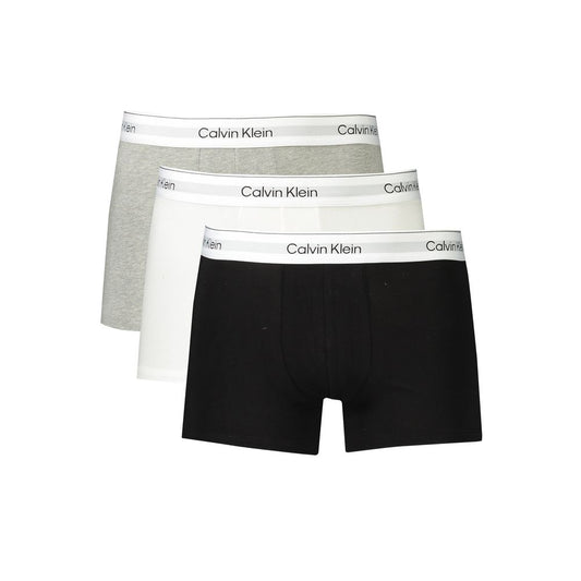 Calvin Klein Brown Cotton Men Boxer set in black, grey, and white with logo waistband for comfort and style.