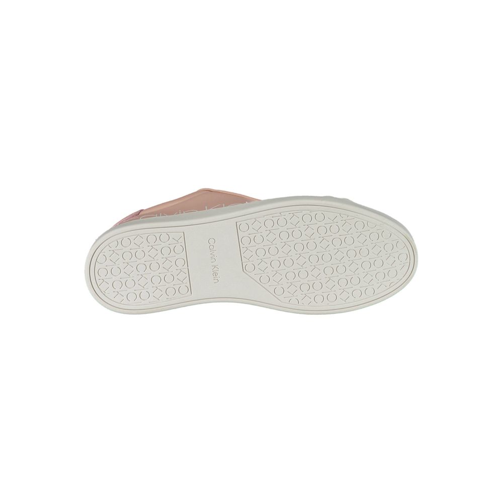 Calvin Klein Pink Polyester Women Sneaker with logo on sole, showcasing eco-friendly design and luxe branding.