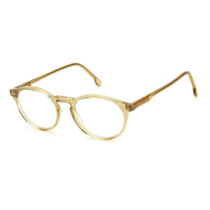 Carrera Beige Acetate Glasses (Frames) in champagne color, unisex design, measures 51/19/145 mm, made of acetate material.