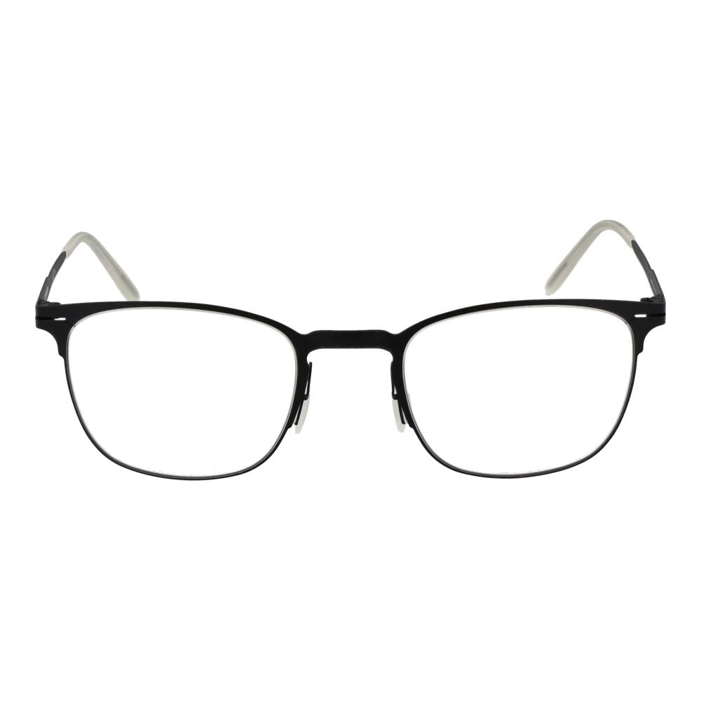 Carrera Black Men Glasses Frame with black metal half-rim, square lenses, and demo glasses for men. Frame size 50-22-145.